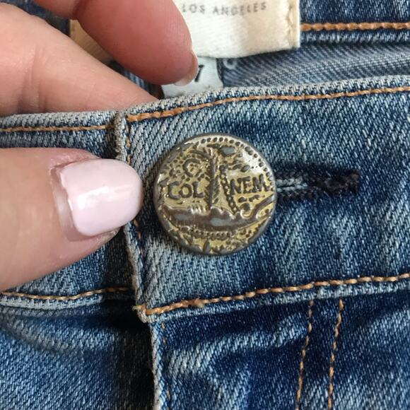 McGuire Mrs. Robinson Cut Off Distressed Jean Shorts Anthropologie Size 27 Boho - Picture 3 of 8